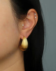XL Ribbed Drop Earrings