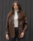 Cari Faux Leather Overshirt