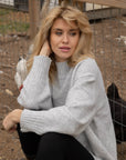 Textured Ribbed Funnel Neck Sweater