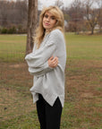 Textured Ribbed Funnel Neck Sweater