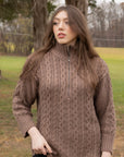 Cable-Knit Long Sleeve Sweater