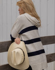 Striped Knit Hooded Sweater
