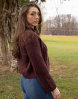 High Collar Half Zip Ribbed Sweater