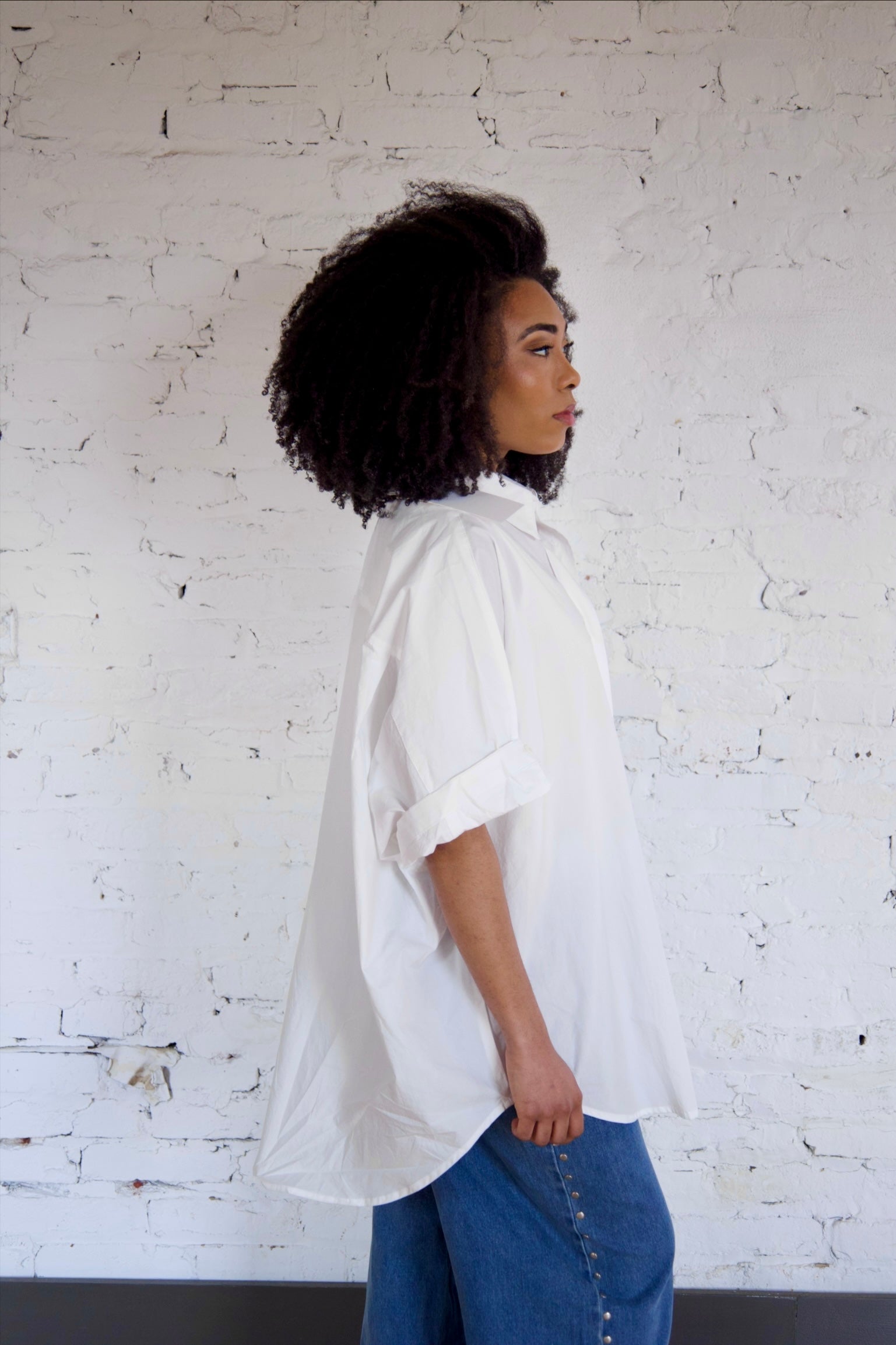 ニコ‼️HARPER OVERSIZED SHIRT Harper Core | Oversized Button Front Shirt | Natural | Sitting Pretty