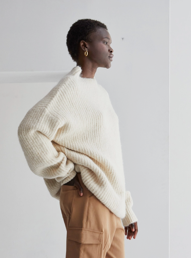 Wool blend mock neck best sale sweater