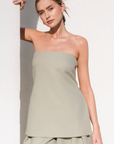 Riviera Strapless Side Slit Top