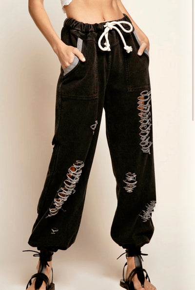 Back Up Distressed Joggers